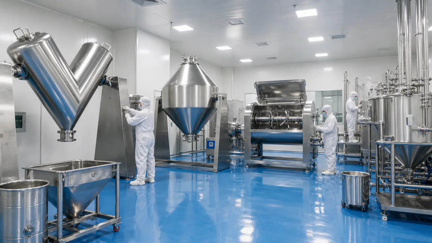 Powder blending equipment for custom glandular formulas