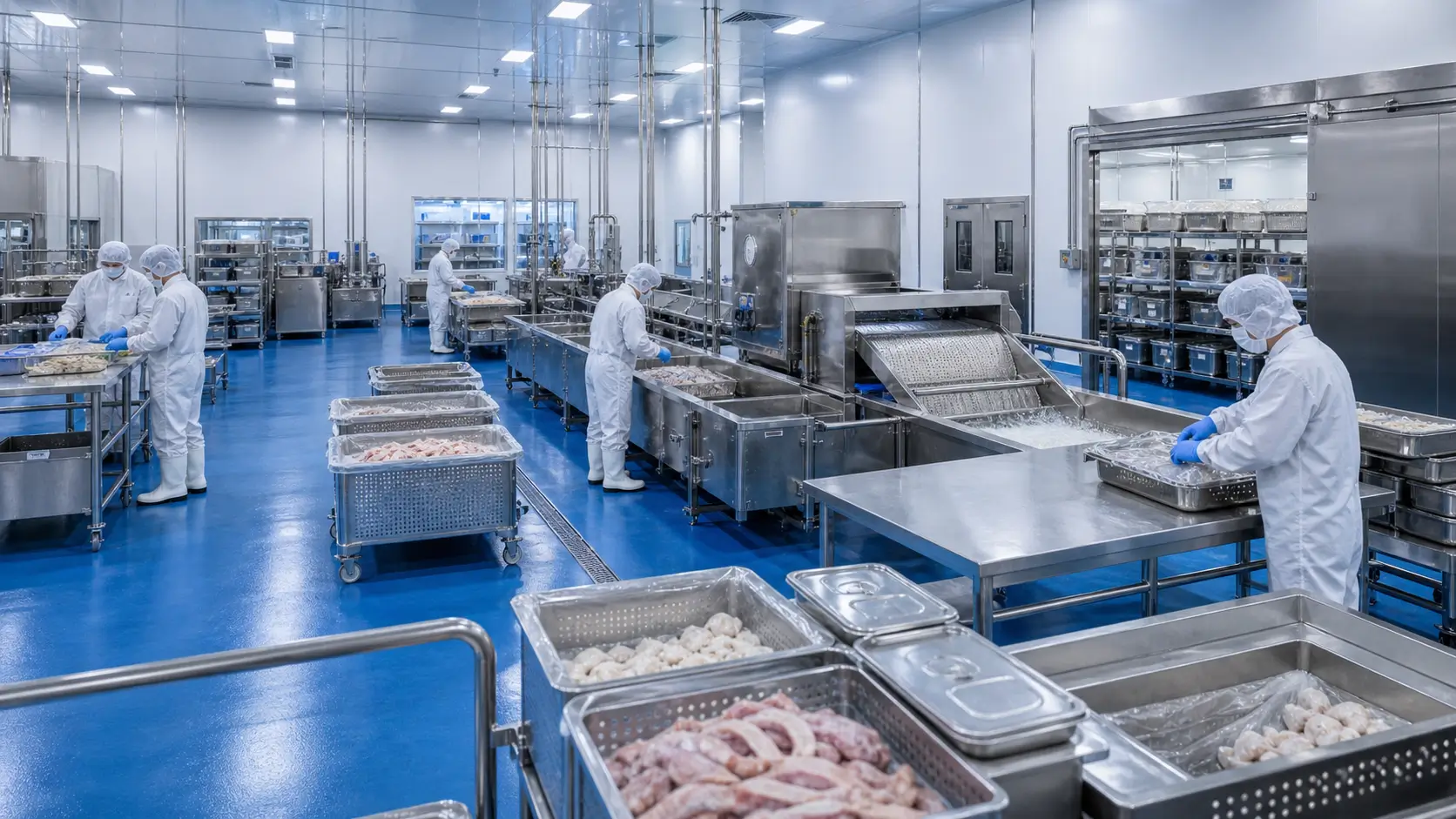 Raw material pretreatment area for animal glandular powders