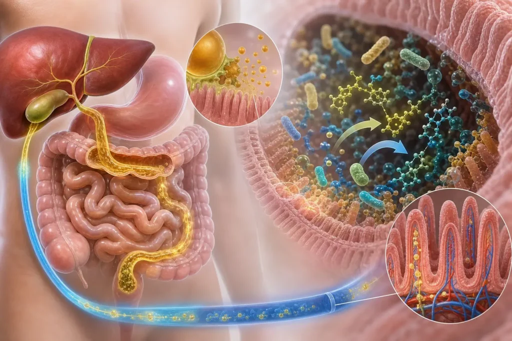Bile salts Recycling, Microbial Transformation, and Physiological Roles