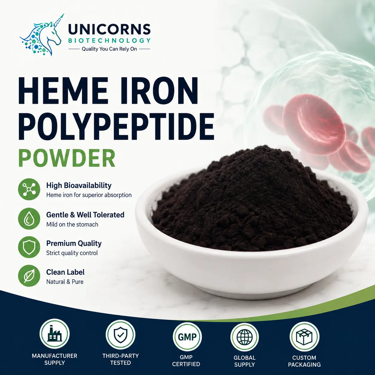 Bulk Heme Iron Polypeptide Powder Manufacturer in China