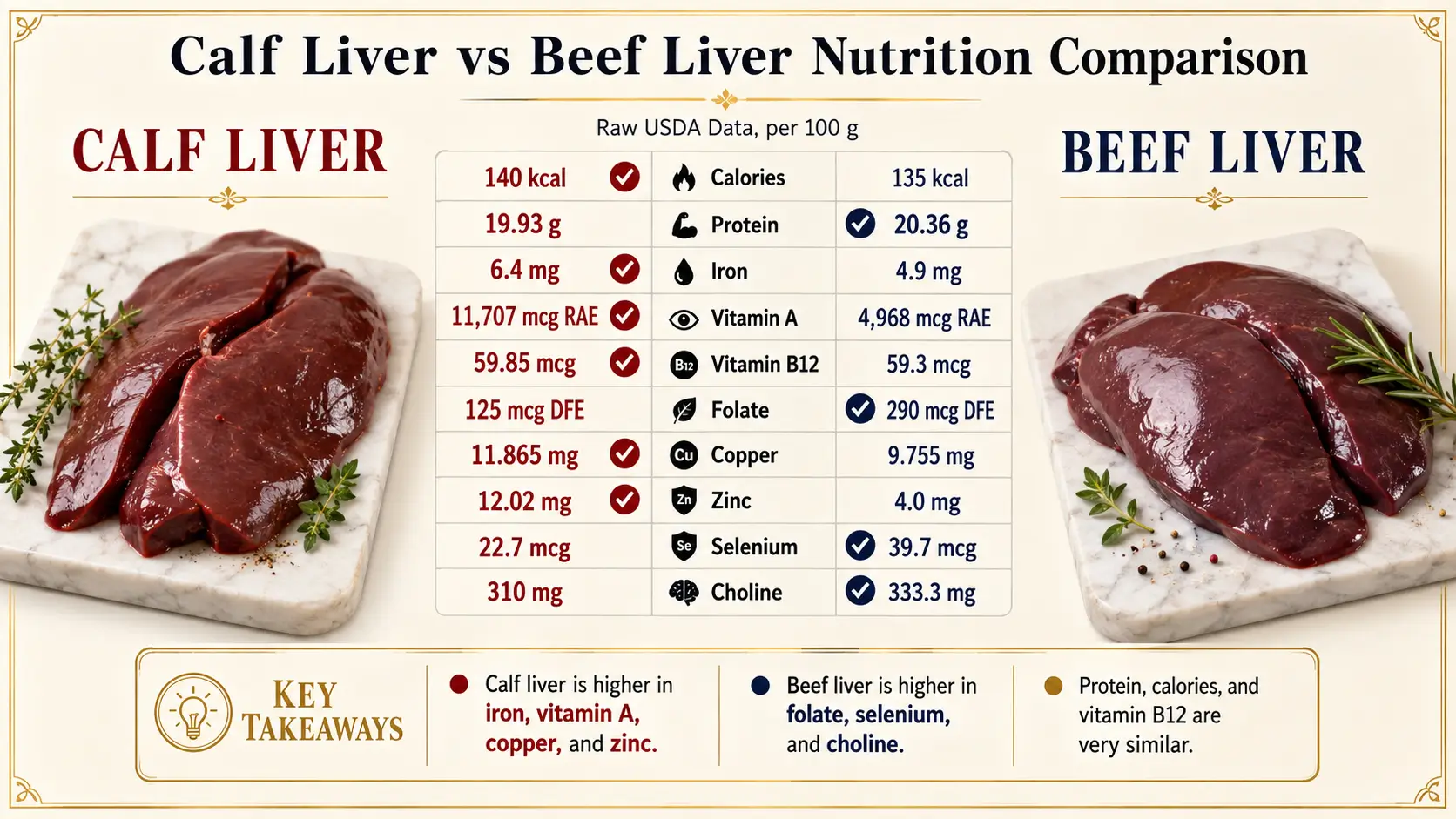 Calf Liver vs Beef Liver Nutrition Facts