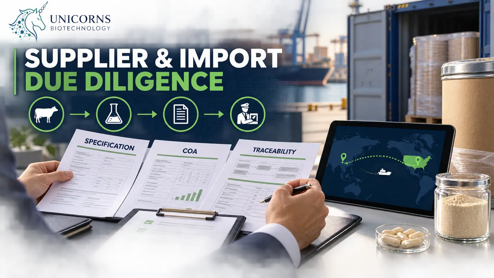glandular ingredient supplier import due diligence
